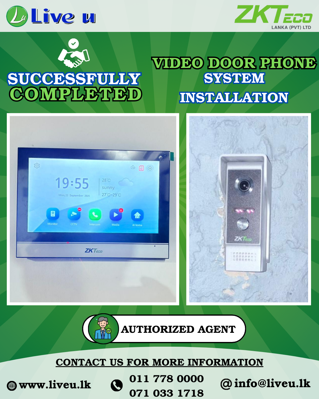 ZKTeco Video Door Phone System Installation in Sri Lanka – Live U Authorized Agent