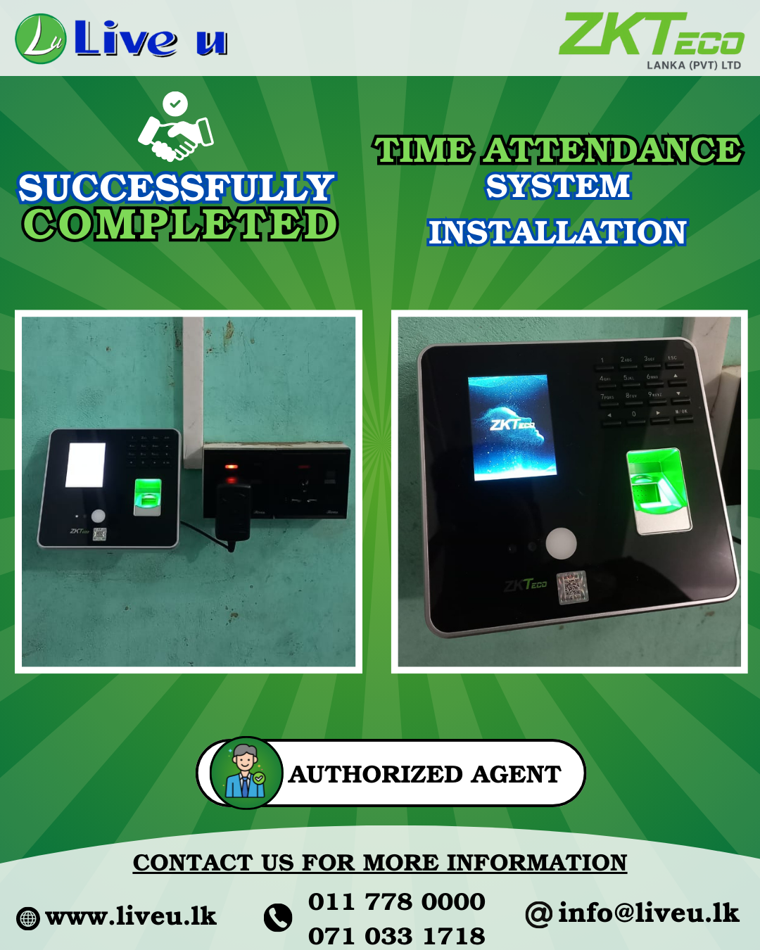 ZKTeco MB20-VL Time Attendance System with Software – Installed Successfully by Live U