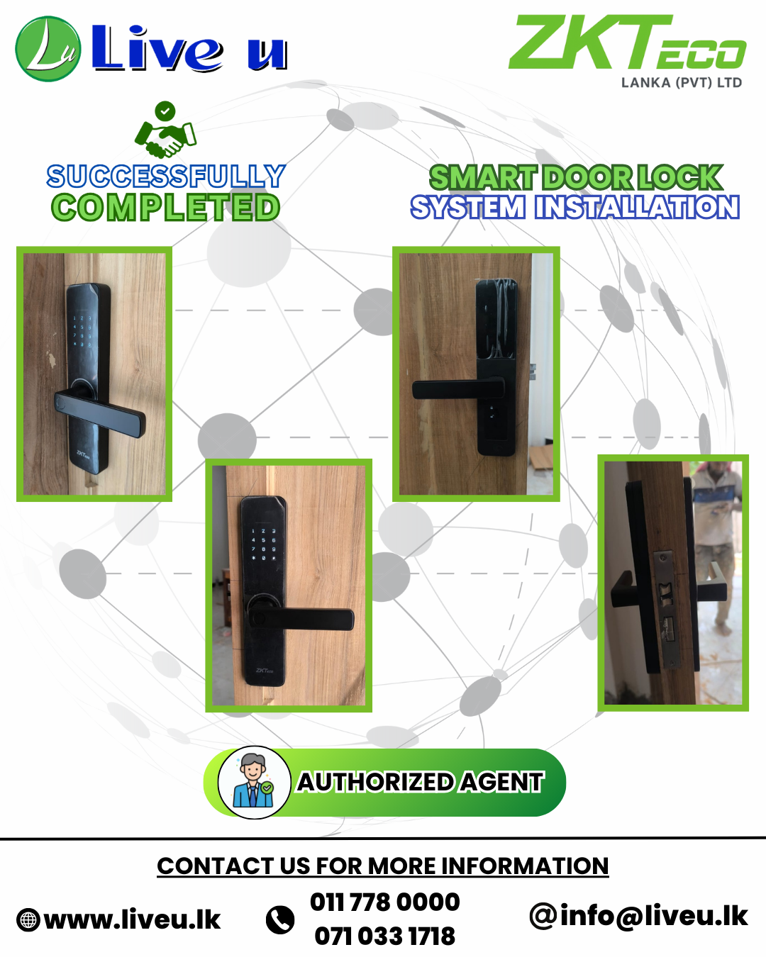 We’re excited to announce another successful installation – the ZKTeco ML100 Smart Door Lock!